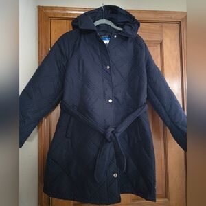 Womens L Jones New York Quilted Jacket NWT Navy